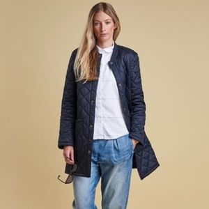 BARBOUR Summer Border Quilted Jacket in Navy